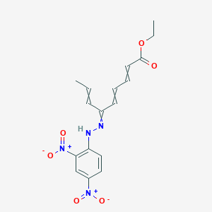molecular formula C17H18N4O6 B14689947 Ethyl 6-[2-(2,4-dinitrophenyl)hydrazinylidene]nona-2,4,7-trienoate CAS No. 33879-88-8