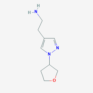molecular formula C9H15N3O B1468997 2-[1-(oxolan-3-yl)-1H-pyrazol-4-yl]ethan-1-amine CAS No. 1339185-19-1
