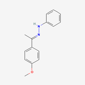 molecular formula C15H16N2O B14689999 N-[(E)-1-(4-methoxyphenyl)ethylideneamino]aniline CAS No. 24310-46-1