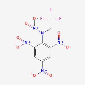 molecular formula C8H4F3N5O8 B14690015 N-(2,2,2-Trifluoroethyl)-N-(2,4,6-trinitrophenyl)nitramide CAS No. 25150-04-3