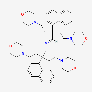 molecular formula C48H65N5O4 B14690107 Morpholine, 4,4'-nitriloditetramethylenebis(gamma-(2-morpholinoethyl)-gamma-(1-naphthyl)- CAS No. 33310-71-3