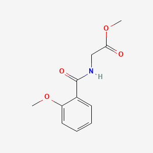 molecular formula C11H13NO4 B14690310 Hippuric acid, o-methoxy-, methyl ester 