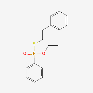 molecular formula C16H19O2PS B14690317 O-Ethyl S-(2-phenylethyl) phenylphosphonothioate CAS No. 28613-97-0