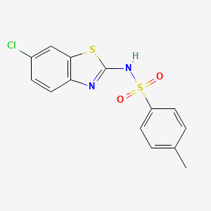 molecular formula C14H11ClN2O2S2 B14690344 N-(6-Chloro-1,3-benzothiazol-2-yl)-4-methylbenzene-1-sulfonamide CAS No. 35327-97-0