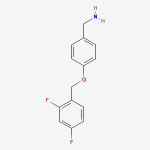 molecular formula C14H13F2NO B1469035 4-(2,4-Difluorobenzyloxy)-benzylamine CAS No. 1061651-00-0