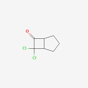 molecular formula C7H8Cl2O B14690450 Bicyclo[3.2.0]heptan-6-one, 7,7-dichloro- CAS No. 32166-28-2