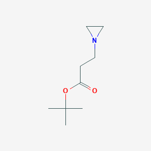 molecular formula C9H17NO2 B14690531 Tert-butyl 3-(aziridin-1-yl)propanoate CAS No. 23693-85-8