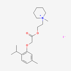 molecular formula C20H32INO3 B14690543 Piperidinium, 1-(2-hydroxyethyl)-1-methyl-, iodide, (thymyloxy)acetate CAS No. 32305-34-3