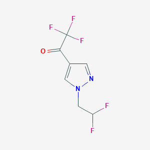 molecular formula C7H5F5N2O B1469068 1-[1-(2,2-difluoroethyl)-1H-pyrazol-4-yl]-2,2,2-trifluoroethan-1-one CAS No. 1339214-16-2
