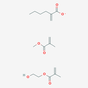 molecular formula C18H29O7- B14690829 2-Hydroxyethyl 2-methylprop-2-enoate;2-methylidenehexanoate;methyl 2-methylprop-2-enoate CAS No. 25951-39-7