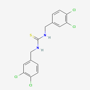 molecular formula C15H12Cl4N2S B14690847 Urea, 1,3-bis(3,4-dichlorobenzyl)-2-thio- CAS No. 23749-87-3