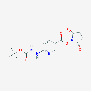 molecular formula C15H18N4O6 B146909 2,5-Dioxopyrrolidin-1-yl 6-(2-(tert-butoxycarbonyl)hydrazinyl)nicotinate CAS No. 133081-26-2
