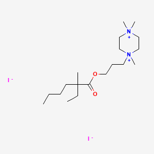 molecular formula C19H40I2N2O2 B14691000 Piperazinium, 1-(3-(2-ethyl-2-methylhexanoyloxy)propyl)-1,4,4-trimethyl-, diiodide CAS No. 33537-39-2