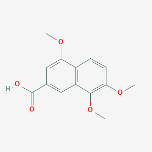 molecular formula C14H14O5 B14691013 2-Naphthalenecarboxylic acid, 4,7,8-trimethoxy- 