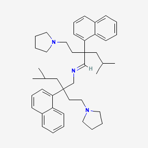 molecular formula C44H59N3 B14691140 Pyrrolidine, 1,1'-(delta,delta'-nitriloditetramethylene)bis(gamma-isobutyl-gamma-(1-naphthyl)- CAS No. 33310-57-5