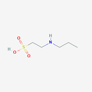 molecular formula C5H13NO3S B14691292 Ethanesulfonic acid, 2-(propylamino)- CAS No. 27919-10-4