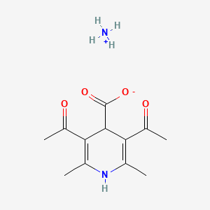 molecular formula C12H18N2O4 B14691310 4-Pyridinecarboxylic acid, 3,5-diacetyl-1,4-dihydro-2,6-dimethyl-, monoammonium salt CAS No. 27296-03-3