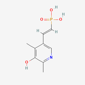 molecular formula C9H12NO4P B14691353 [(E)-2-(5-Hydroxy-4,6-dimethyl-3-pyridinyl)vinyl]phosphonic acid CAS No. 33475-95-5