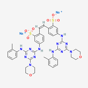 molecular formula C42H42N12Na2O8S2 B14691356 Disodium 4,4'-bis((4-morpholino-6-o-toluidino-1,3,5-triazin-2-yl)amino)stilbene-2,2'-disulphonate CAS No. 24019-80-5