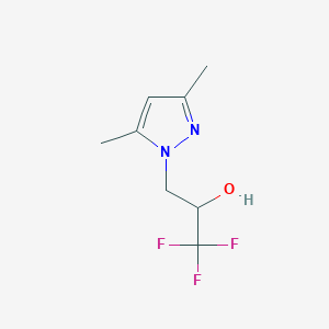 molecular formula C8H11F3N2O B1469136 3-(3,5-dimethyl-1H-pyrazol-1-yl)-1,1,1-trifluoropropan-2-ol CAS No. 1339389-74-0