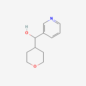molecular formula C11H15NO2 B1469150 pyridin-3-yl(tetrahydro-2H-pyran-4-yl)methanol CAS No. 1226507-32-9