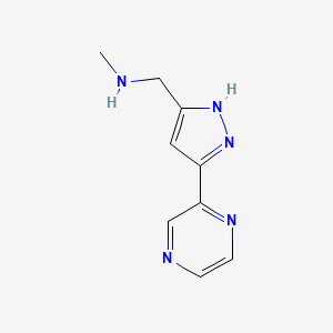 N-methyl-1-(3-(pyrazin-2-yl)-1H-pyrazol-5-yl)methanamine