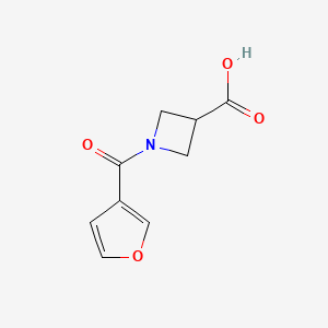 molecular formula C9H9NO4 B1469160 1-(Furan-3-carbonyl)azetidine-3-carboxylic acid CAS No. 1343202-22-1