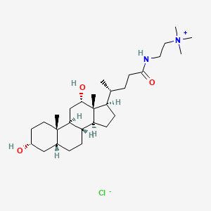 molecular formula C29H53ClN2O3 B14691631 2-{[(3alpha,5beta,12alpha)-3,12-Dihydroxy-24-oxocholan-24-yl]amino}-N,N,N-trimethylethan-1-aminium chloride CAS No. 31373-44-1