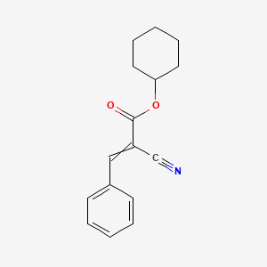 molecular formula C16H17NO2 B14691635 Cyclohexyl 2-cyano-3-phenylprop-2-enoate CAS No. 26725-95-1