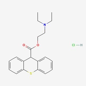 molecular formula C20H24ClNO2S B14691652 Thioxanthene-9-carboxylic acid, 2-(diethylamino)ethyl ester, hydrochloride CAS No. 27819-48-3