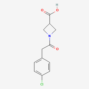 molecular formula C12H12ClNO3 B1469167 1-[2-(4-Chlorophenyl)acetyl]azetidine-3-carboxylic acid CAS No. 1408485-12-0
