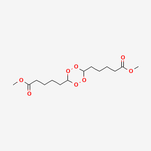 molecular formula C14H24O8 B14691681 Dimethyl 5,5'-(1,2,4,5-tetroxane-3,6-diyl)dipentanoate CAS No. 23890-59-7