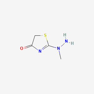 molecular formula C4H7N3OS B14691756 4(5H)-Thiazolone, 2-(1-methylhydrazino)- CAS No. 34544-69-9