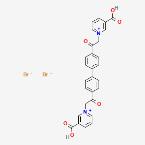 molecular formula C28H22Br2N2O6 B14691787 1,1'-(4,4'-Biphenylenebis(carbonylmethylene))bis(3-carboxypyridinium bromide) CAS No. 24620-81-3