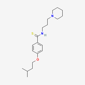 molecular formula C20H32N2OS B14691846 Benzamide, p-isopentoxy-N-(3-piperidinopropyl)thio- CAS No. 32417-20-2