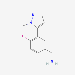 (4-fluoro-3-(1-methyl-1H-pyrazol-5-yl)phenyl)methanamine