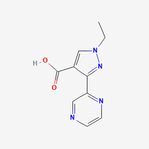 molecular formula C10H10N4O2 B1469197 1-ethyl-3-(pyrazin-2-yl)-1H-pyrazole-4-carboxylic acid CAS No. 1339598-00-3
