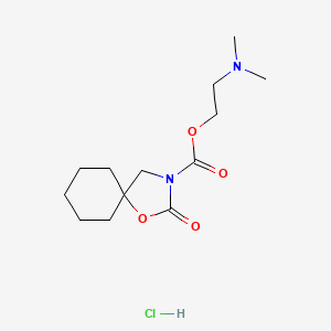 molecular formula C13H23ClN2O4 B14691990 1-Oxa-3-azaspiro(4.5)decane-3-carboxylic acid, 2-oxo-, dimethylaminoethyl ester, hydrochloride CAS No. 24247-74-3