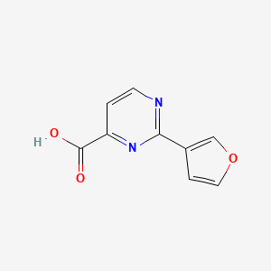 molecular formula C9H6N2O3 B1469200 2-(Furan-3-yl)pyrimidine-4-carboxylic acid CAS No. 1343325-43-8