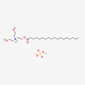 molecular formula C25H52NO4.CH3O4S<br>C26H55NO8S B14692041 [bis(2-Hydroxyethyl)]methyl[2-[(1-oxooctadecyl)oxy]ethyl]ammonium methyl sulphate CAS No. 28706-44-7