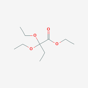 molecular formula C10H20O4 B14692088 Butanoic acid, 2,2-diethoxy-, ethyl ester CAS No. 34451-08-6