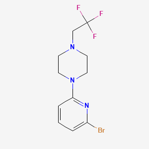 molecular formula C11H13BrF3N3 B1469210 1-(6-Bromopyridin-2-yl)-4-(2,2,2-trifluoroethyl)piperazine CAS No. 1486426-73-6