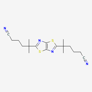 molecular formula C18H24N4S2 B14692137 delta,delta,delta',delta'-Tetramethylthiazolo(5,4-d)thiazole-2,5-divaleronitrile CAS No. 33328-53-9