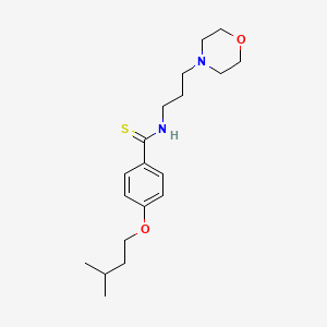 molecular formula C19H30N2O2S B14692152 Benzamide, p-isopentoxy-N-(3-morpholinopropyl)thio- CAS No. 32417-22-4
