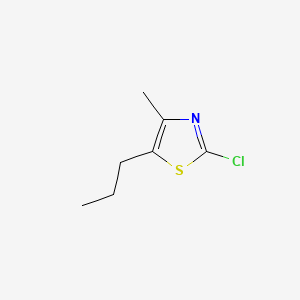 molecular formula C7H10ClNS B14692153 Thiazole, 2-chloro-4-methyl-5-propyl- CAS No. 31784-84-6