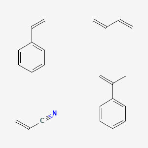 molecular formula C24H27N B14692156 Buta-1,3-diene;prop-2-enenitrile;prop-1-en-2-ylbenzene;styrene CAS No. 25120-20-1