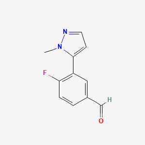 4-fluoro-3-(1-methyl-1H-pyrazol-5-yl)benzaldehyde
