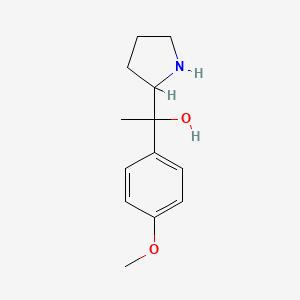 molecular formula C13H19NO2 B1469226 1-(4-Methoxyphenyl)-1-(pyrrolidin-2-yl)ethan-1-ol CAS No. 1344349-87-6