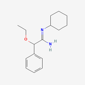 molecular formula C16H24N2O B14692389 N-Cyclohexyl-2-ethoxy-2-phenylacetamidine CAS No. 35368-41-3