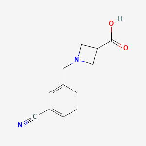 molecular formula C12H12N2O2 B1469245 1-[(3-Cyanophenyl)methyl]azetidine-3-carboxylic acid CAS No. 1340080-49-0